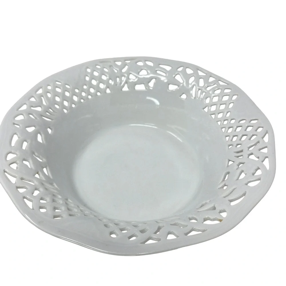 Schumann Arzberg Germany Porcelain Reticulated Lace Edge‎ Bowl Decor Display 8
